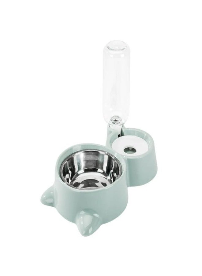 Misu Pet Store Two Function Container for pet Food and Water one Side Holds Dry bits Other Side Stores Drink Flat Tray Part fits Ground and Bottle top Serves During sit Travel Meal Blue - Image 2